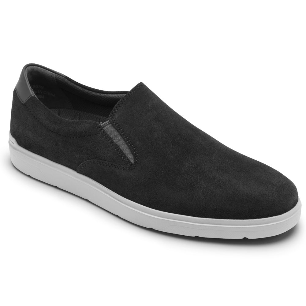 Zapatillas Rockport Hombre Mexico - Total Motion Lite Slip-On Grises Oscuro - MBNZF5836